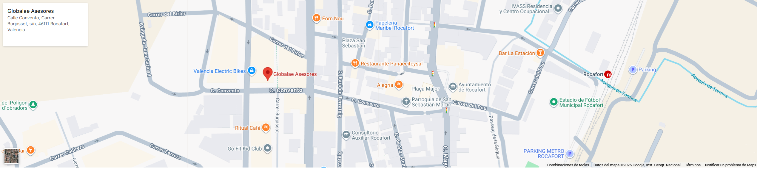 Mapa de ubicación de Globalae Asesores